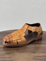 UNITYPUREMAX™ Handmade Cowhide Woven Gladiator Sandals – Men’s Vintage Buckle-Strap Summer Flats 4