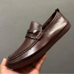 UNITYPUREMAX™ Handmade Horse Leather Loafers – Men’s Khaki Premium Slip-On Casual Shoes 4