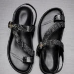 UNITYPUREMAX™ Genuine Leather Clip-Toe Gladiator Sandals for Men – Breathable Summer Buckle Flat Shoes 2