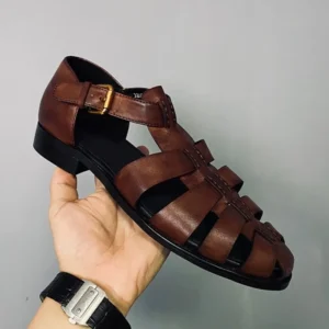 UNITYPUREMAX™ Men’s Handmade Cowhide Roman Sandals – Luxury Hollow-Out Flat Summer Shoes 1