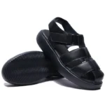 UNITYPUREMAX™ Men’s Cowhide Closed-Toe Gladiator Sandals – Breathable Platform Leather Hook & Loop Casual Shoes 16