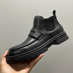 UNITYPUREMAX™ Handmade Cowhide Leather Chelsea Boots – Men’s British Business-Casual Platform Slip-On Boots 3