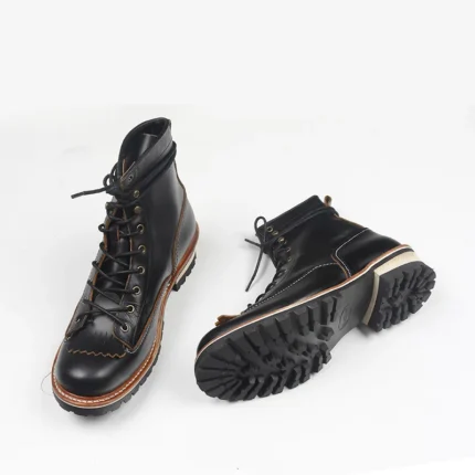 UNITYPUREMAX™ Italian Cowhide Goodyear-Welted Motorcycle Rider Boots – Handmade High-Heel Rider Boots for Men 1