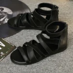 UNITYPUREMAX™ Men’s Genuine Leather Gladiator Sandals – Handmade British High-Top Summer Sandalias Hombre 3