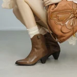 UNITYPUREMAX™ Women’s Washed Genuine Leather Cowboy Boots – Pointed Toe High-Heel Western Back-Zip Ankle Boots 4
