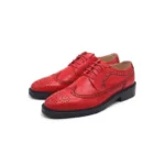 UNITYPUREMAX™ Men’s Genuine Leather Wingtip Dress Shoes – Luxury Red Embroidery Brogue Wedding & Formal Footwear 6