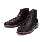 UNITYPUREMAX™ American Retro Handmade Motorcycle Boots – Vintage Round-Toe Genuine Leather Work Boots for Men 4