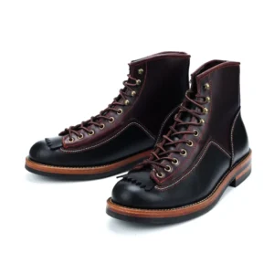 UNITYPUREMAX™ American Retro Handmade Motorcycle Boots – Vintage Round-Toe Genuine Leather Work Boots for Men 4