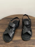 UNITYPUREMAX™ Men’s Vintage Cowhide Gladiator Sandals – Handmade Cross-Strap Open-Toe Beach Flats 2