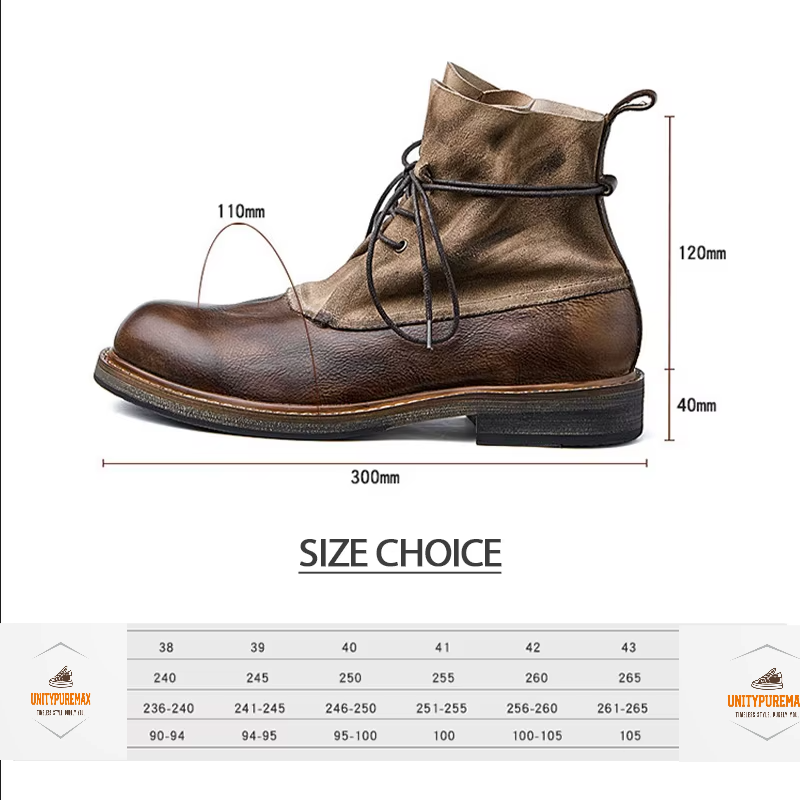 UNITYPUREMAX™ Retro Cowhide Motorcycle Boots – Waterproof, Breathable, Wear-Resistant Riding Boots for All Seasons (Unisex) 2