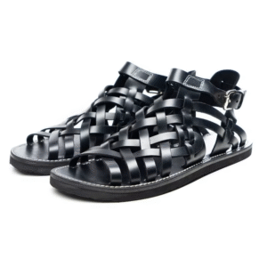 UNITYPUREMAX™ Italian Handmade Cowhide Gladiator Sandals – Men’s Luxury Woven Leather Vintage Summer Flats
