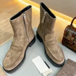 UNITYPUREMAX™ Women’s Cowhide Suede Ankle Boots – Thick-Soled Mid-Calf Style with Zipper 5