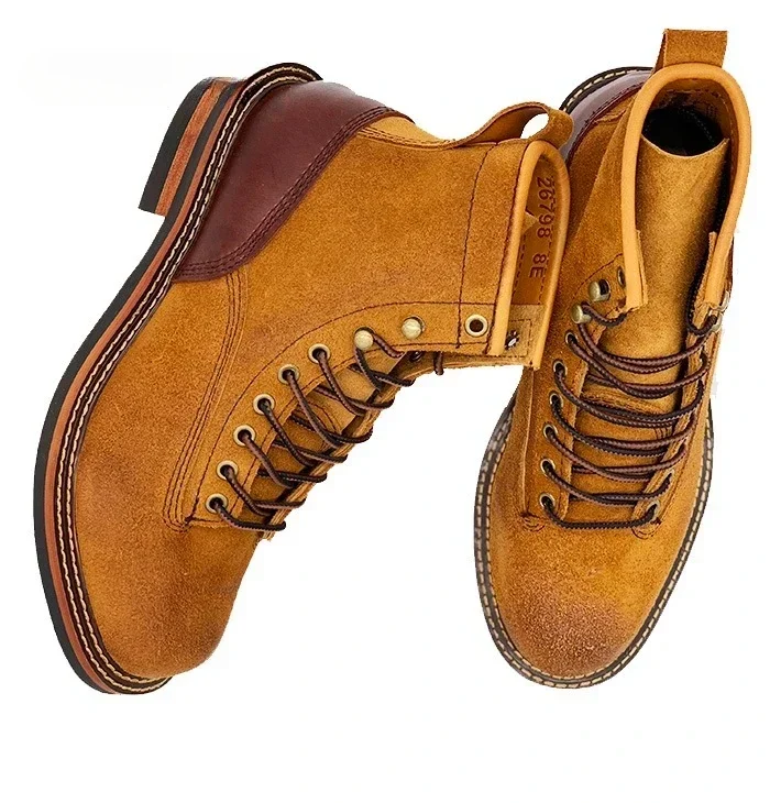 UNITYPUREMAX™ Men’s High-Quality Genuine Leather Desert Combat Boots – Handmade Outdoor Ankle Motorcycle Boots 3
