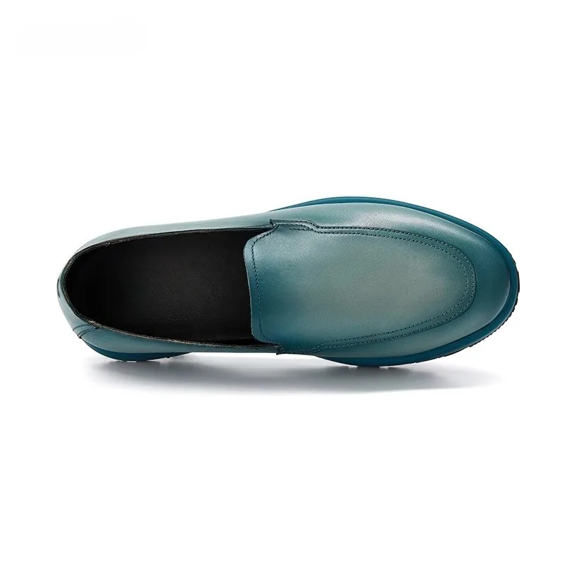 UNITYPUREMAX™ Men’s Handmade Genuine Leather Thick-Soled Loafers – Breathable Casual Flats for Spring & Autumn 5