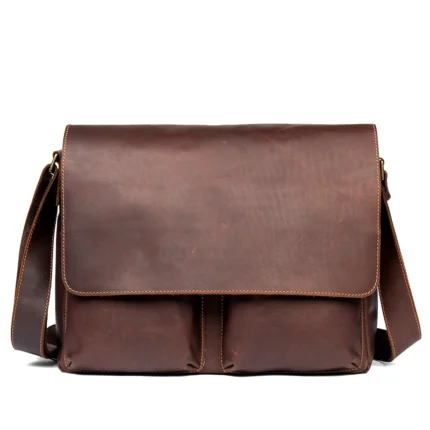 UNITYPUREMAX™ Retro Top-Layer Cowhide Crossbody Satchel – Men's Genuine Leather Messenger Bag 1