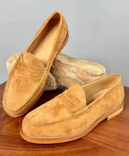 UNITYPUREMAX™ Men’s Slip-On Premium Cow Suede Loafers – Breathable Round-Toe Business & Wedding Dress Shoes