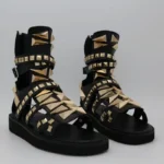 UNITYPUREMAX™ Men’s Genuine Leather Punk Gladiator Sandals – Hollow Platform Summer Ankle Boots with Rivets 2
