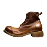 UNITYPUREMAX™ Washed Retro Horse Leather High-Top Boots – Goodyear-Welted Thick-Soled Motorcycle Boots 5