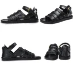 UNITYPUREMAX™ Handmade 100% Cowhide Gladiator Sandals – Men’s British Retro Open-Toe Leather Flats 9