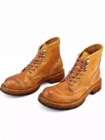 UNITYPUREMAX™ Handmade Vintage Horsehide Motorcycle Work Boots – High-Top Platform Lace-Up Leather Cargo Boots 3
