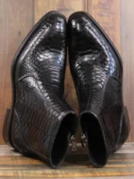 UNITYPUREMAX™ Men’s Handmade Snakeskin Leather Zip Boots – Men's Minimal Zip High-Top Footwear 4