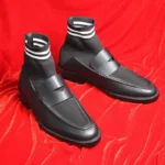 UNITYPUREMAX™ Men’s Stretch Knit Sock Boots – Pointed-Toe High-Top Leather Hybrid Business & Casual Boots 4