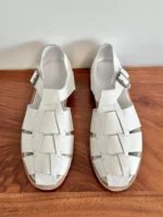 UNITYPUREMAX™ Men’s Handmade Close-Toe Leather Weave Gladiator Sandals – Woven Vintage Buckle Flats for Summer 3