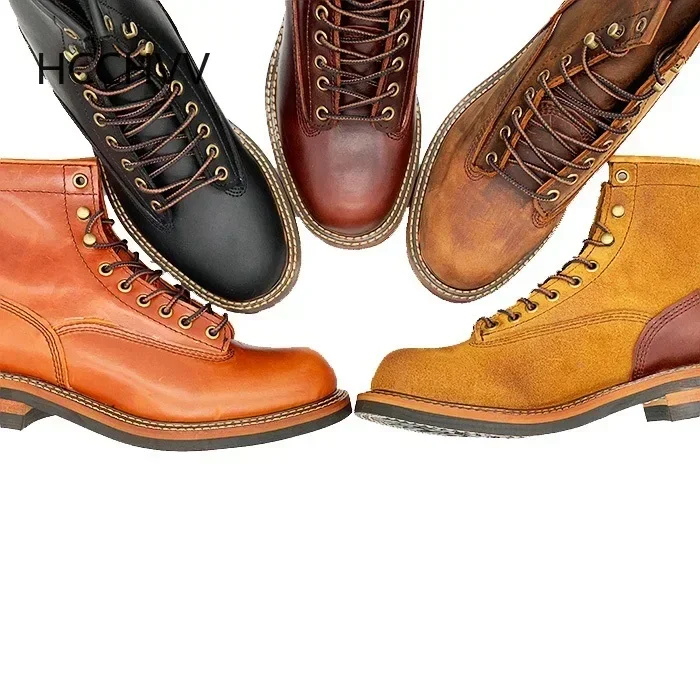 UNITYPUREMAX™ Men’s High-Quality Genuine Leather Desert Combat Boots – Handmade Outdoor Ankle Motorcycle Boots 6