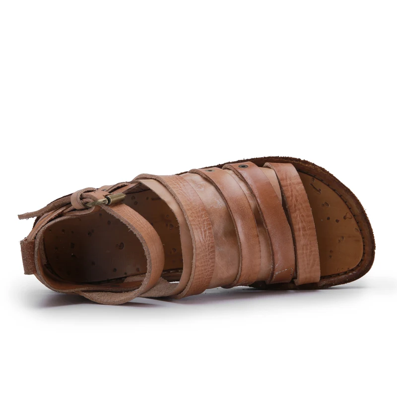 UNITYPUREMAX™ Handmade 100% Cowhide Gladiator Sandals – Men’s British Retro Open-Toe Leather Flats 4