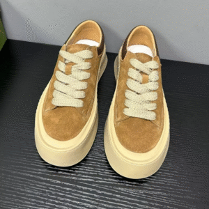 UNITYPUREMAX™ Men’s Cow Suede Leather Platform Sneakers – Retro Lace-Up Breathable Brown Casual Shoes