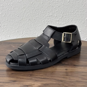 UNITYPUREMAX™ Handmade Cowhide Woven Gladiator Sandals – Men’s Vintage Buckle-Strap Summer Flats