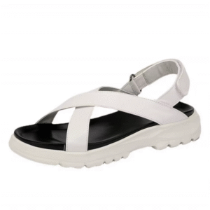 UNITYPUREMAX™ Men’s Genuine Leather Platform Sandals – Thick-Soled Hook & Loop Beach Shoes
