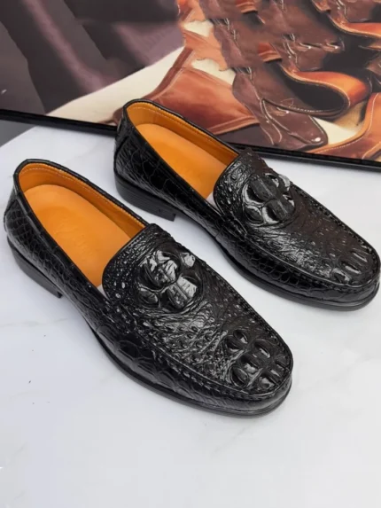 UNITYPUREMAX™ Men’s Handmade Crocodile Leather Loafers – Luxury Business & Casual Slip-On Dress Shoes 1