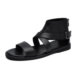 UNITYPUREMAX™ Men’s Genuine Leather High-Top Gladiator Sandals – Zipper Roman Summer Footwear