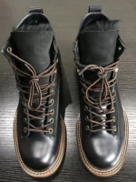 UNITYPUREMAX™ Handmade Winter Wool-Lined Leather Motorcycle Boots – Vintage Cowhide High-Top Warm Work Cargo Shoes for Men 6