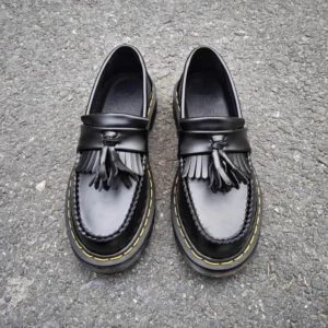 UNITYPUREMAX™ Men’s Genuine Leather Tassel Loafers – Retro British Style Slip-On Business & Casual Shoes 1