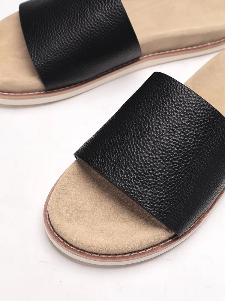 UNITYPUREMAX™ Men’s Genuine Leather Summer Sandals – Breathable Non-Slip Open-Toe Daily Flat Shoes 6