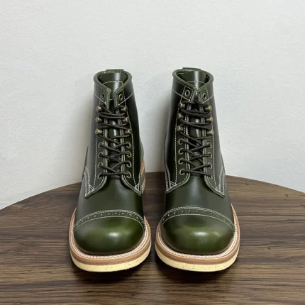 UNITYPUREMAX™ Handmade Cowhide Work Boots – American Vintage High-Top Motorcycle Leather Boots for Men 2