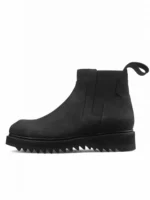 UNITYPUREMAX™ Handmade Gothic Platform Chelsea Boots – Men’s Genuine Cowhide Slip-On Round-Toe High-Top Cargo Boots 6