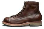 UNITYPUREMAX™ British Leather Ankle Retro Rivet Riding Boots – Handmade Winter Plush Motorcycle Boots for Men 9