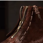 UNITYPUREMAX™ Handmade Cowhide Desert-Motorcycle Hybrid Boots – Men’s Thick-Sole Western Round-Toe Leather Zip Ankle Boots 6