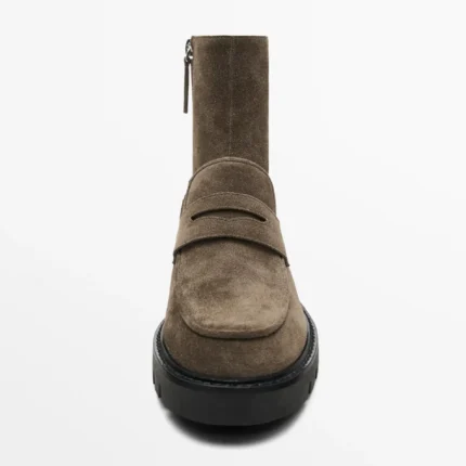 UNITYPUREMAX™ Women’s Cowhide Suede Ankle Boots – Thick-Soled Mid-Calf Style with Zipper 2