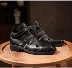 UNITYPUREMAX™ Handmade Genuine Leather High-Top Gladiator Sandals – Men’s Retro Square-Toe Outdoor Footwear 11