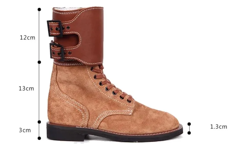 UNITYPUREMAX™ Handmade Retro Leather Hiking Boots – High-Top Wear-Resistant Outdoor Desert Boots for Men 7