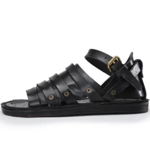 UNITYPUREMAX™ Handmade 100% Cowhide Gladiator Sandals – Men’s British Retro Open-Toe Leather Flats 1