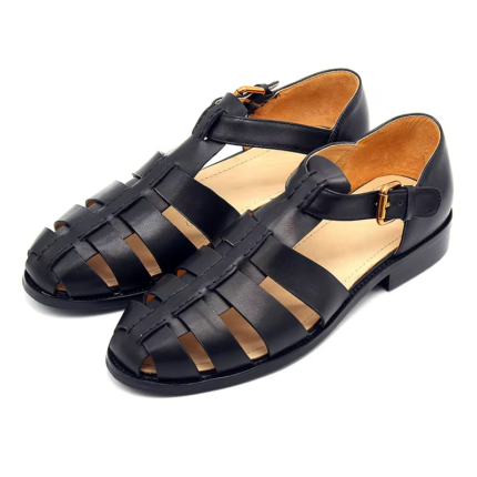 UNITYPUREMAX™ Men’s Handmade Gladiator Sandals – Genuine Leather Vintage Buckle Strap Summer Flats
