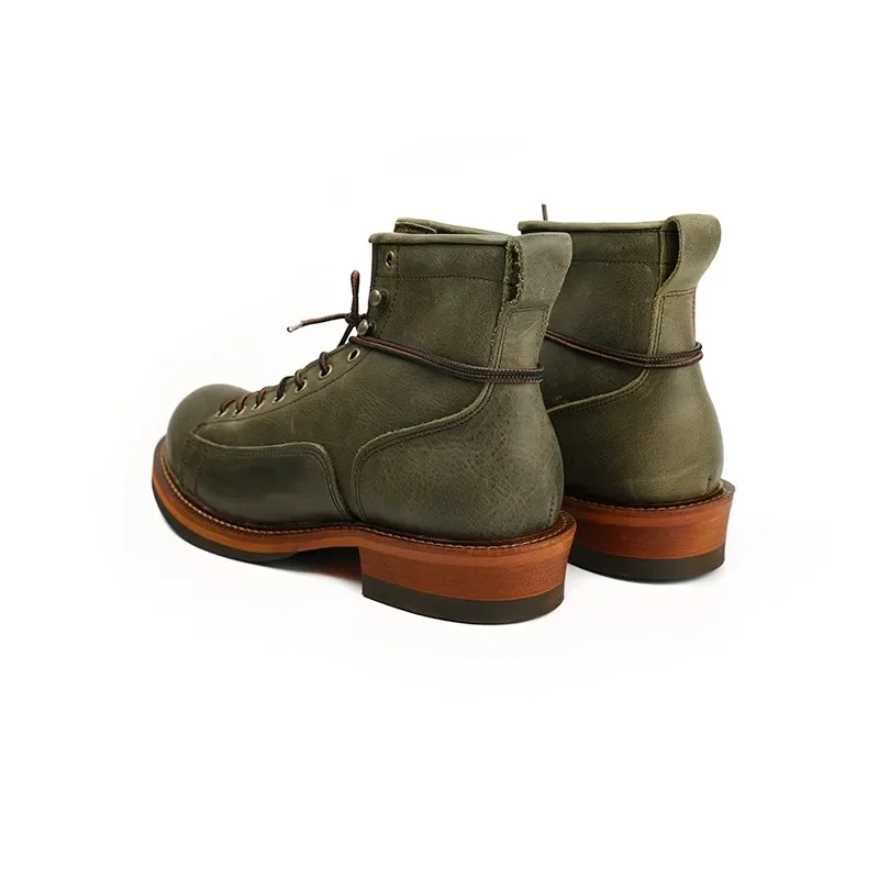 UNITYPUREMAX™ Handmade Vintage Cow Leather Ankle Boots – Platform British Motorcycle Tooling Boots for Men 6