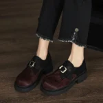 UNITYPUREMAX™ Women’s Genuine Horsehair Leopard Loafers – Platform Slip-On Wedge Casual Shoes with Metal Buckle 4