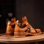 UNITYPUREMAX™ Handmade Genuine Leather High-Top Gladiator Sandals – Men’s Retro Square-Toe Outdoor Footwear 5