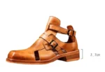 UNITYPUREMAX™ Handmade Genuine Leather High-Top Gladiator Sandals – Men’s Retro Square-Toe Outdoor Footwear 8